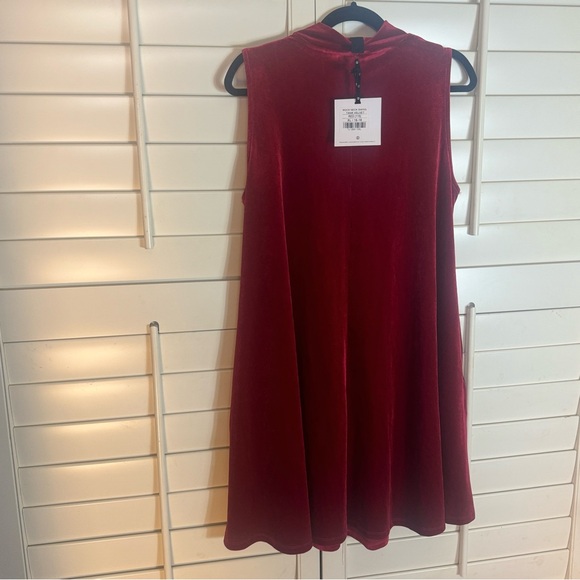 NWT Agnes & Dora Red Mock Neck Swing Tank Velvet Dress XL 16-18 - Picture 3 of 6